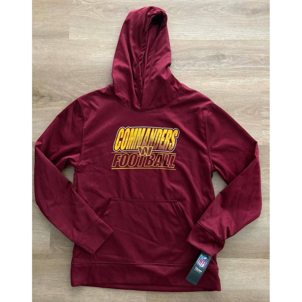 NFL Apparel Hoodie Washington Commanders Football Kids Medium 10/12 Burgundy New